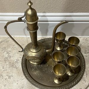 Brass Turkish coffee set